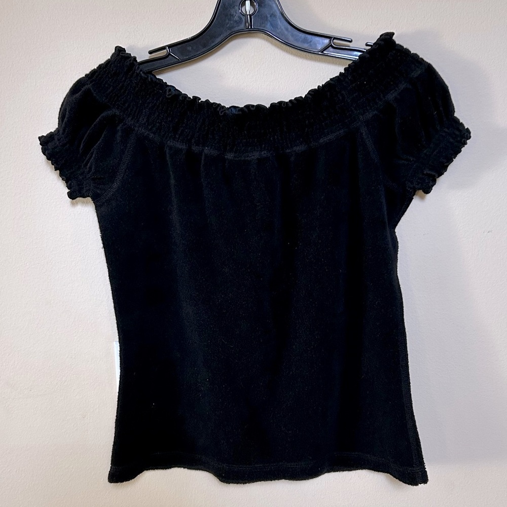 NWT - Juicy Couture - Black Velour Blouse - Small